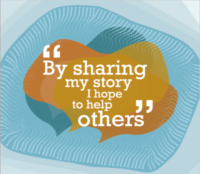 Image showing text - :By sharing my story I hope to help others
